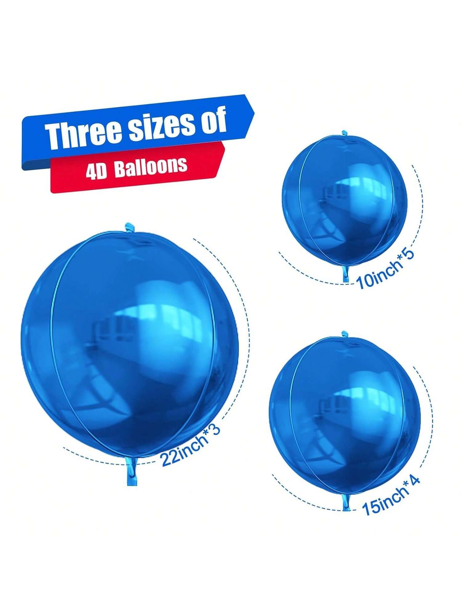 12pcs Metallic 4D Foil Balloons 22 15 10 Inch for Birthday Graduation Party Decor