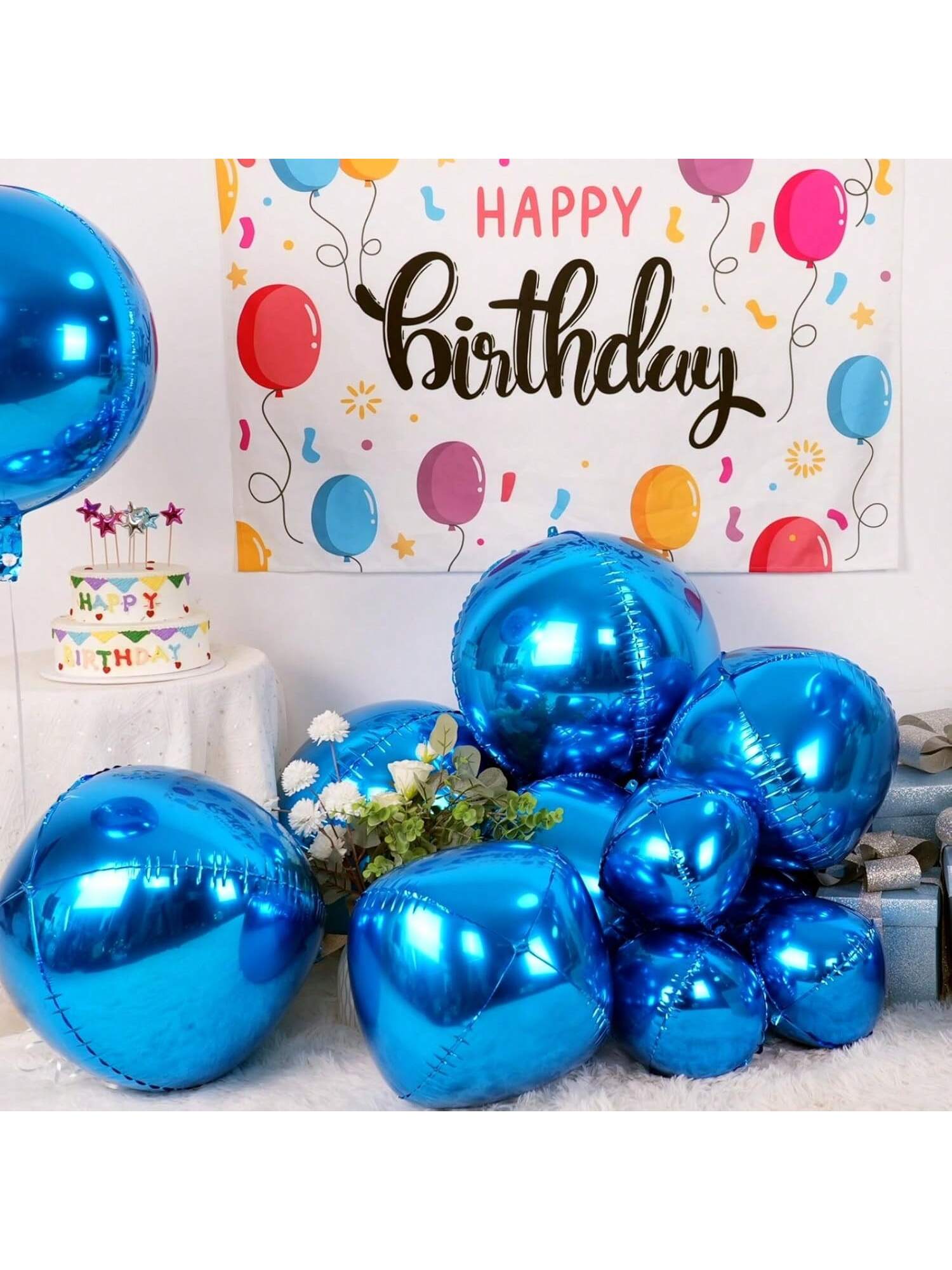 12pcs Metallic 4D Foil Balloons 22 15 10 Inch for Birthday Graduation Party Decor