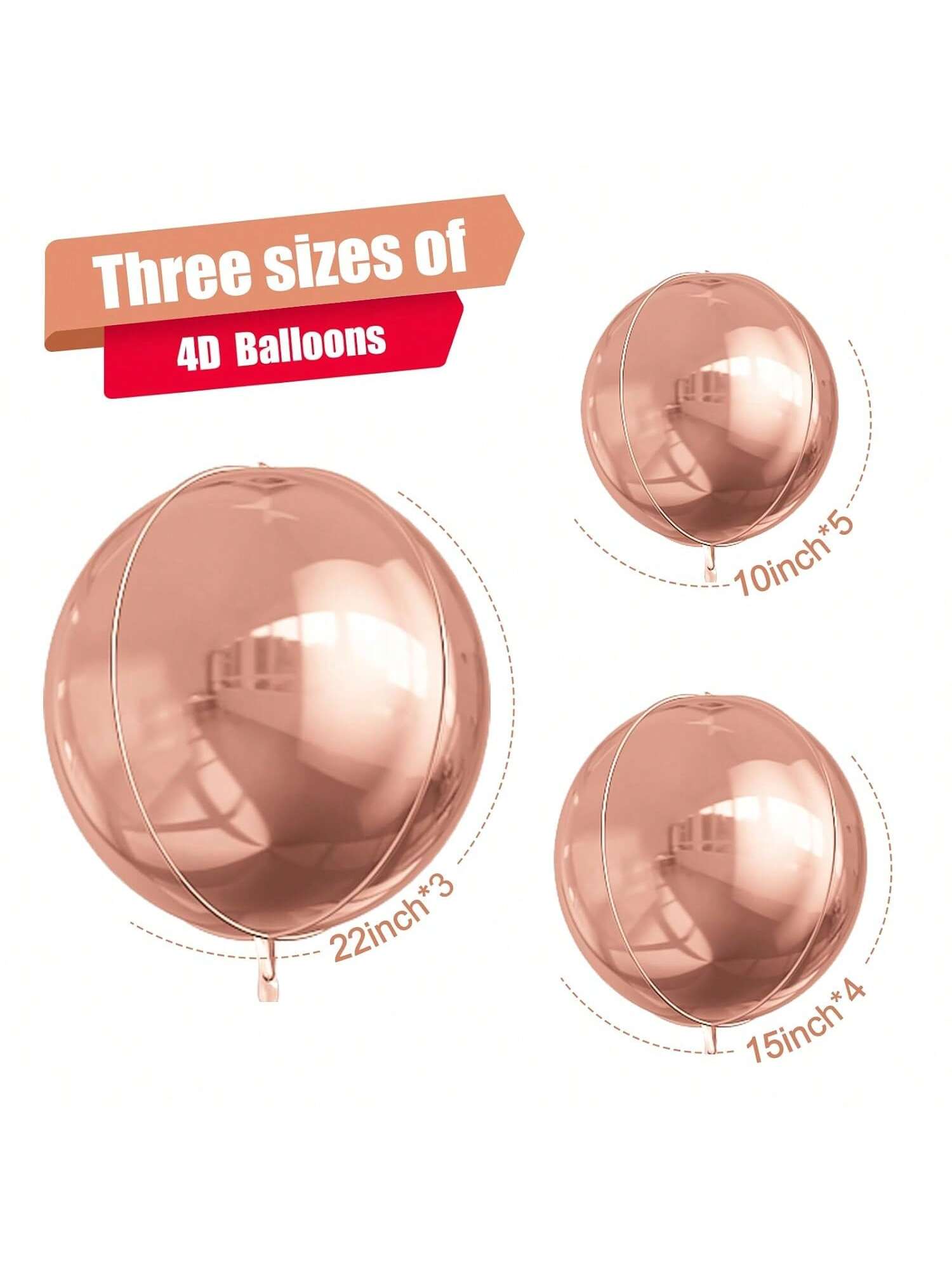 12pcs Metallic 4D Foil Balloons 22 15 10 Inch for Birthday Graduation Party Decor