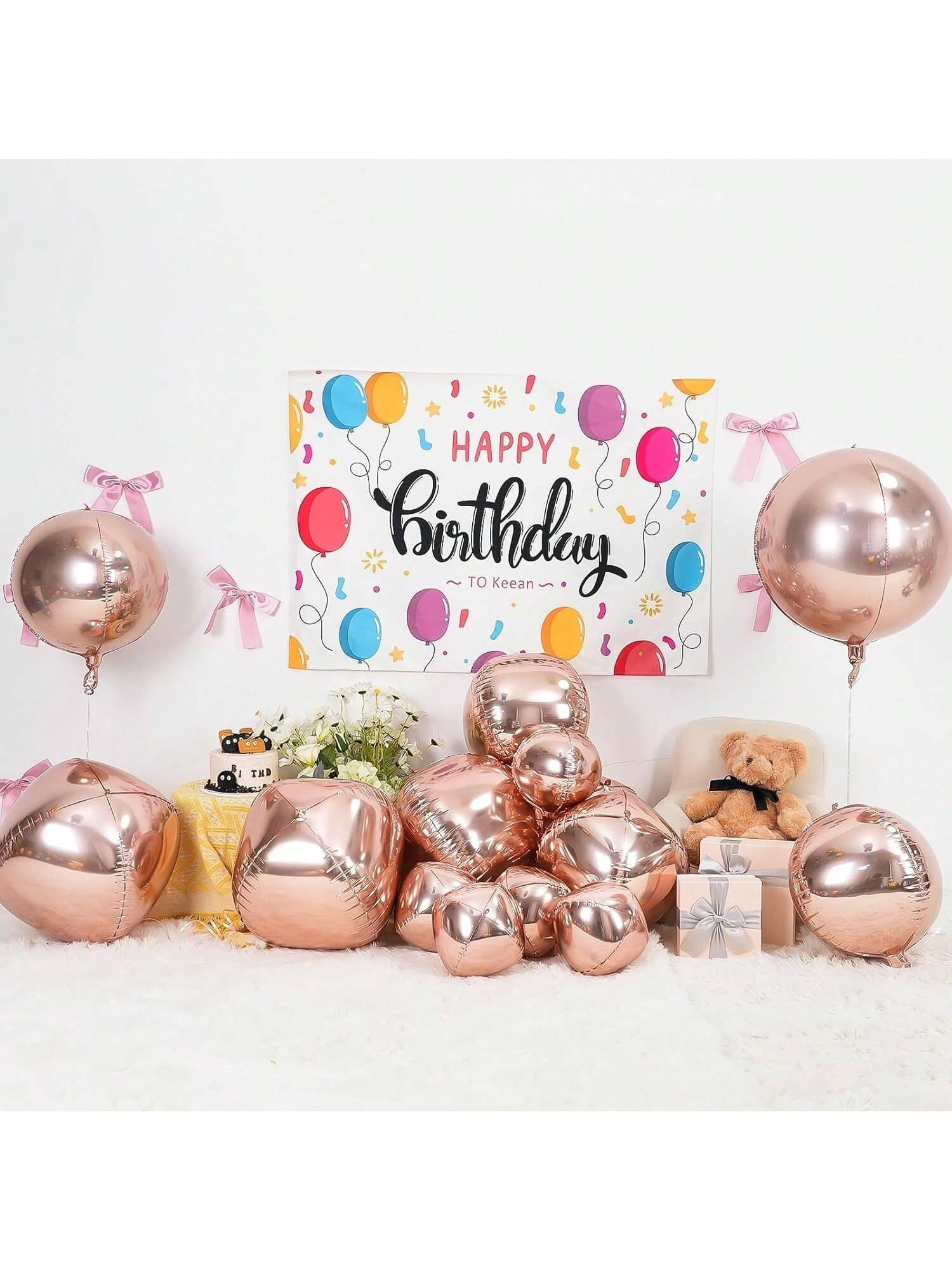 12pcs Metallic 4D Foil Balloons 22 15 10 Inch for Birthday Graduation Party Decor