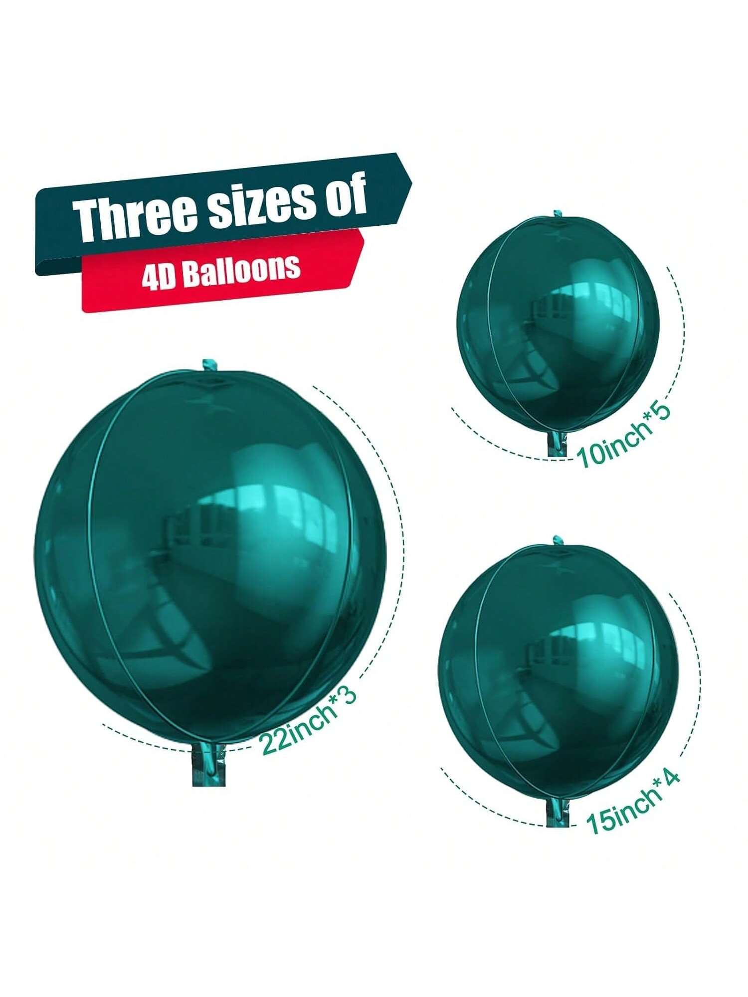 12pcs Metallic 4D Foil Balloons 22 15 10 Inch for Birthday Graduation Party Decor