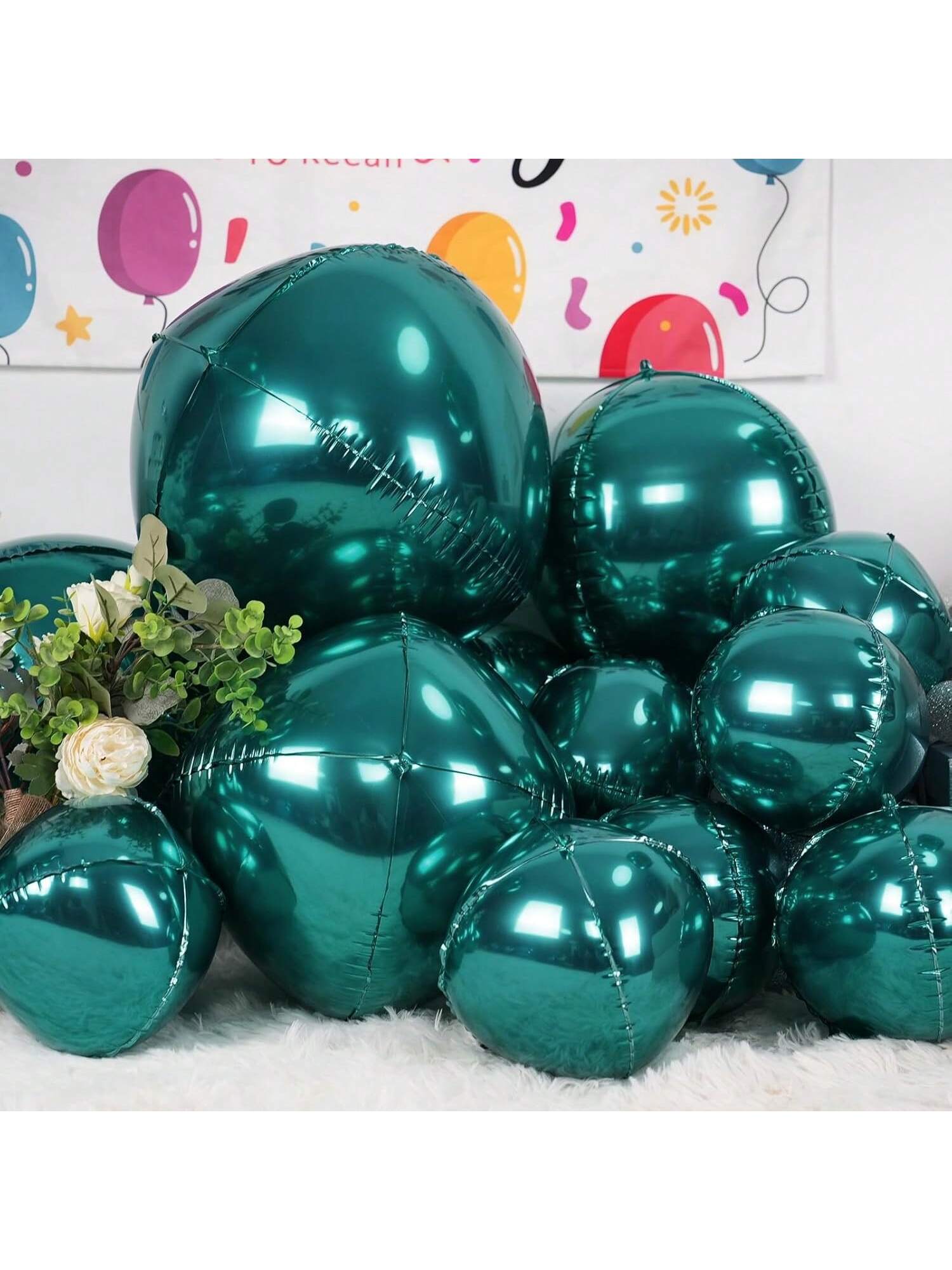 12pcs Metallic 4D Foil Balloons 22 15 10 Inch for Birthday Graduation Party Decor