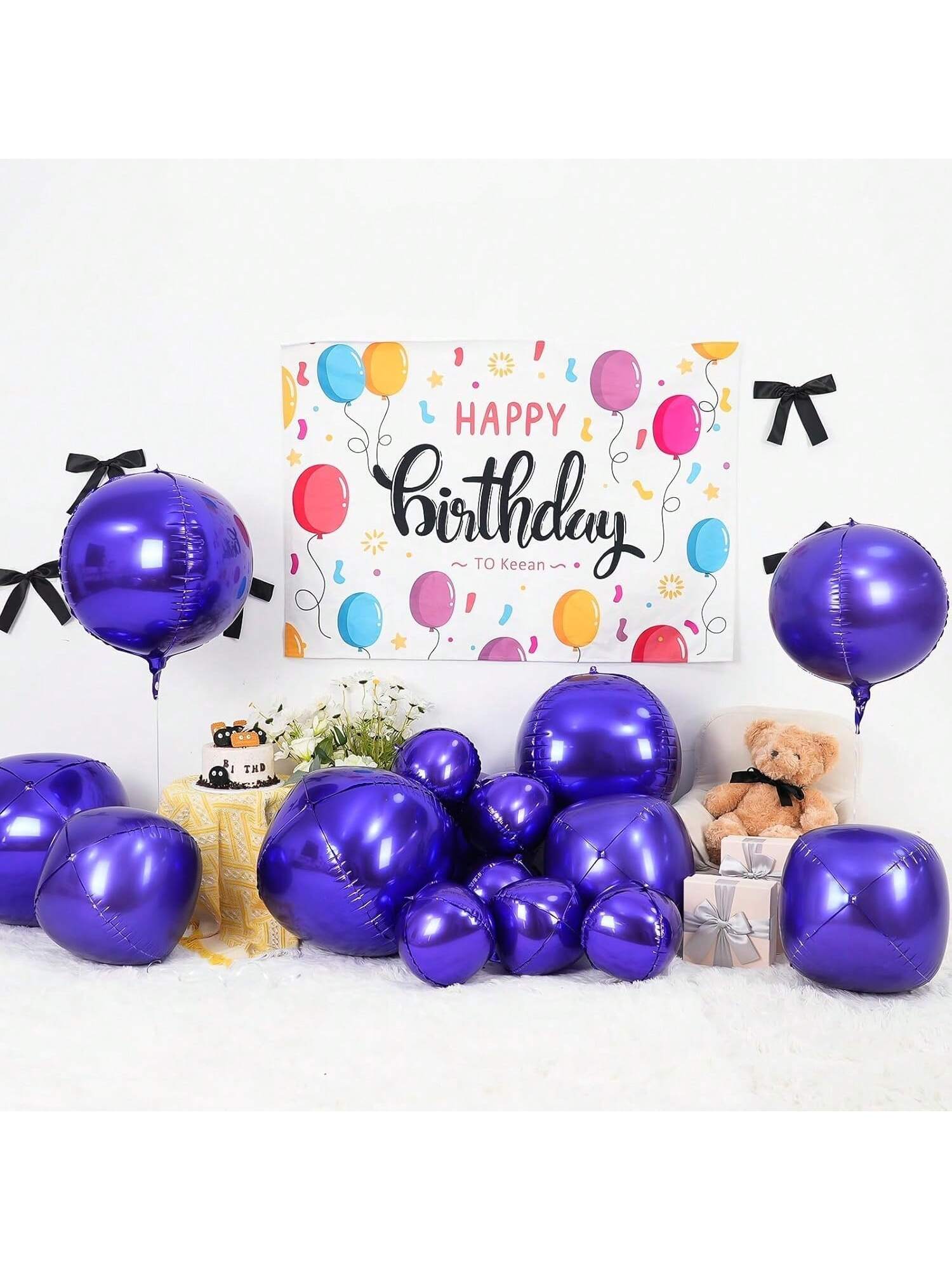 12pcs Metallic 4D Foil Balloons 22 15 10 Inch for Birthday Graduation Party Decor