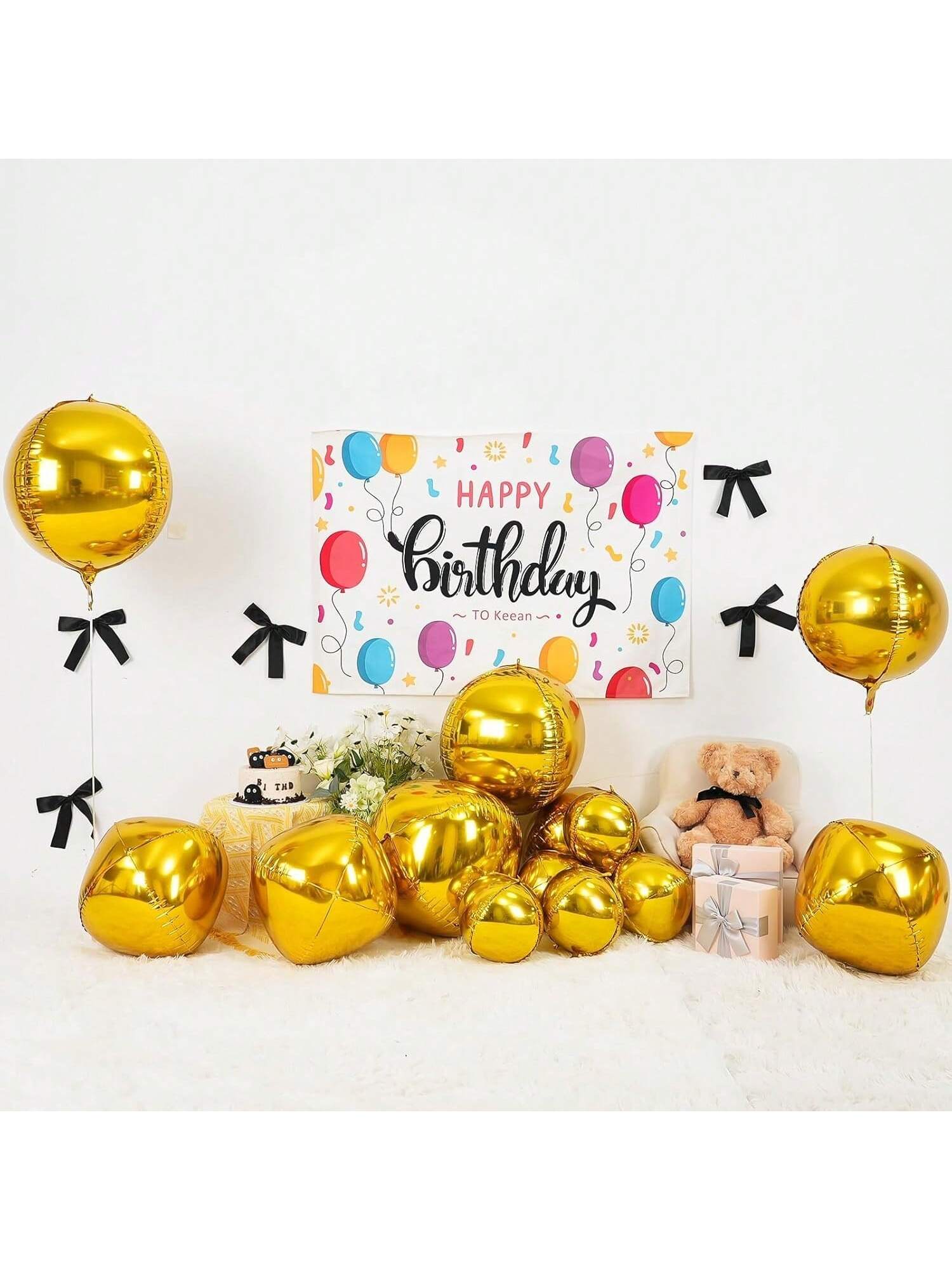 12pcs Metallic 4D Foil Balloons 22 15 10 Inch for Birthday Graduation Party Decor
