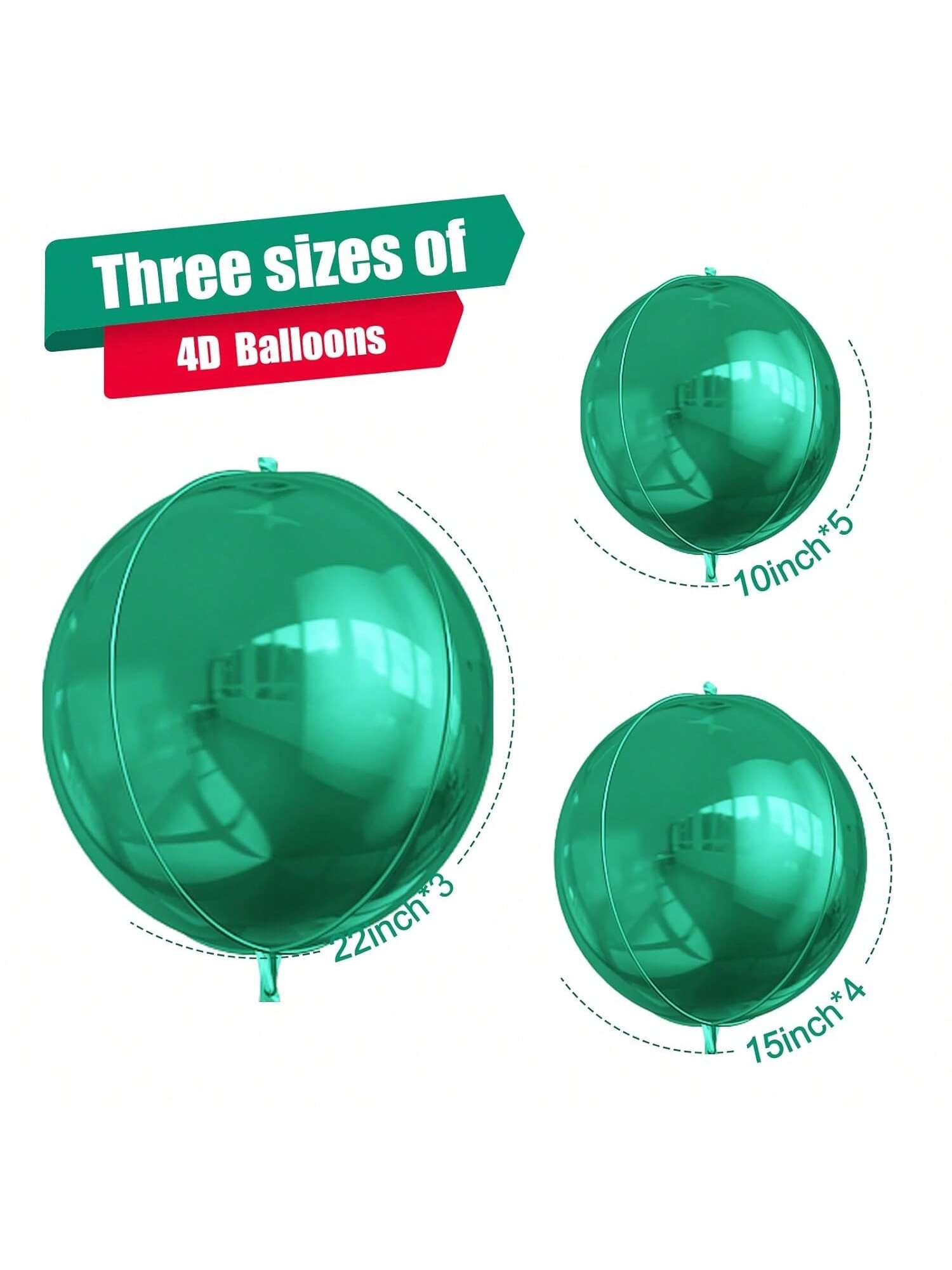 12pcs Metallic 4D Foil Balloons 22 15 10 Inch for Birthday Graduation Party Decor