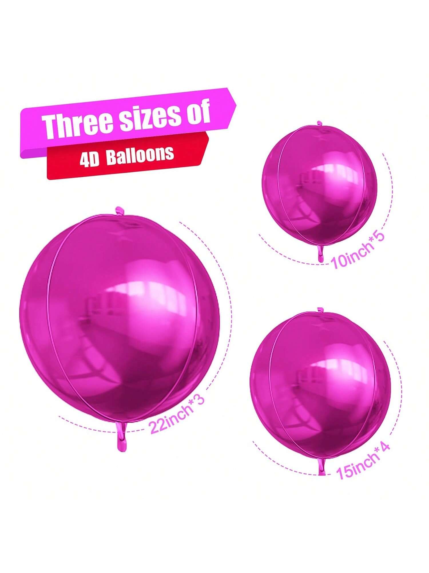 12pcs Metallic 4D Foil Balloons 22 15 10 Inch for Birthday Graduation Party Decor