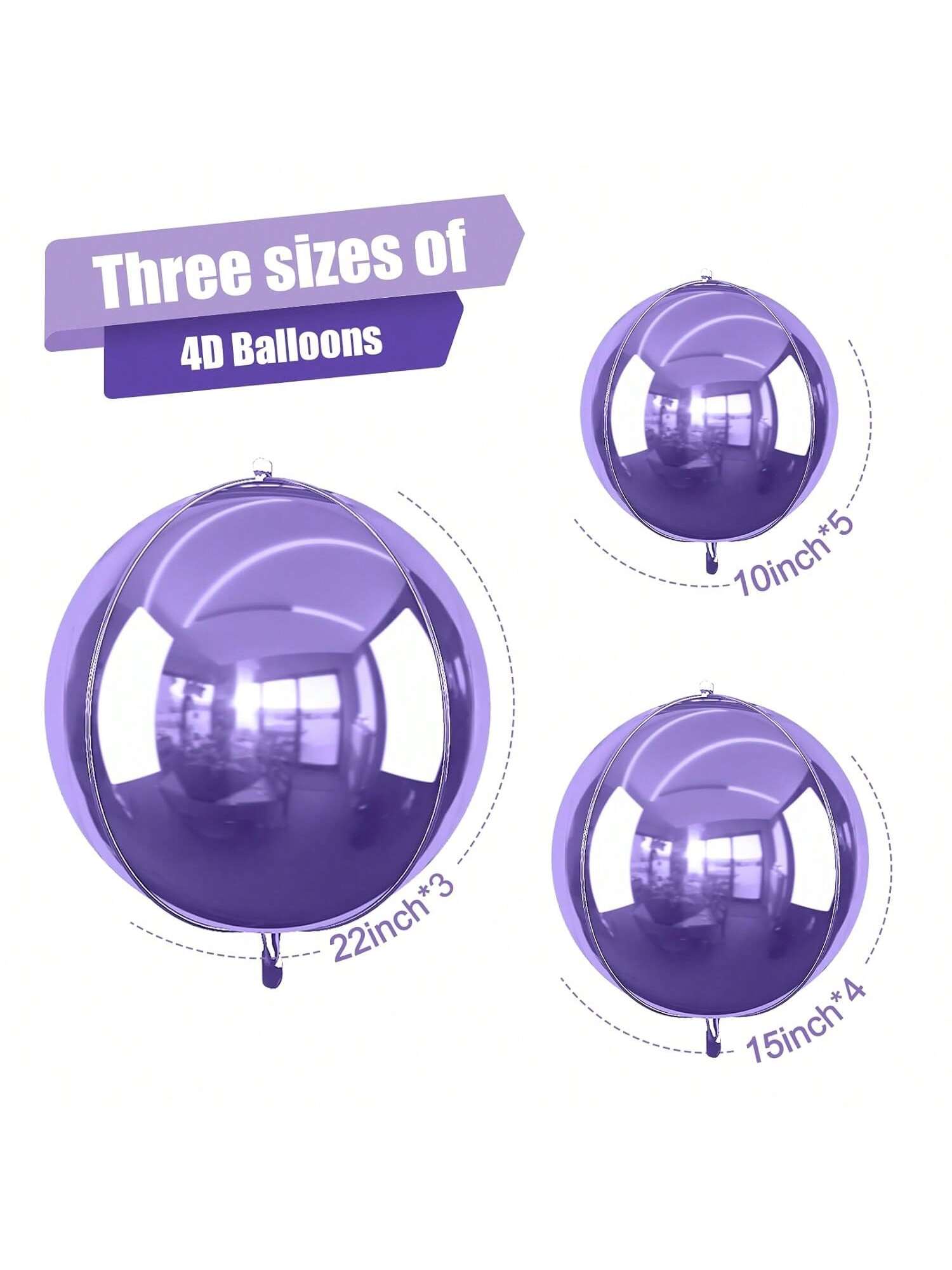 12pcs Metallic 4D Foil Balloons 22 15 10 Inch for Birthday Graduation Party Decor