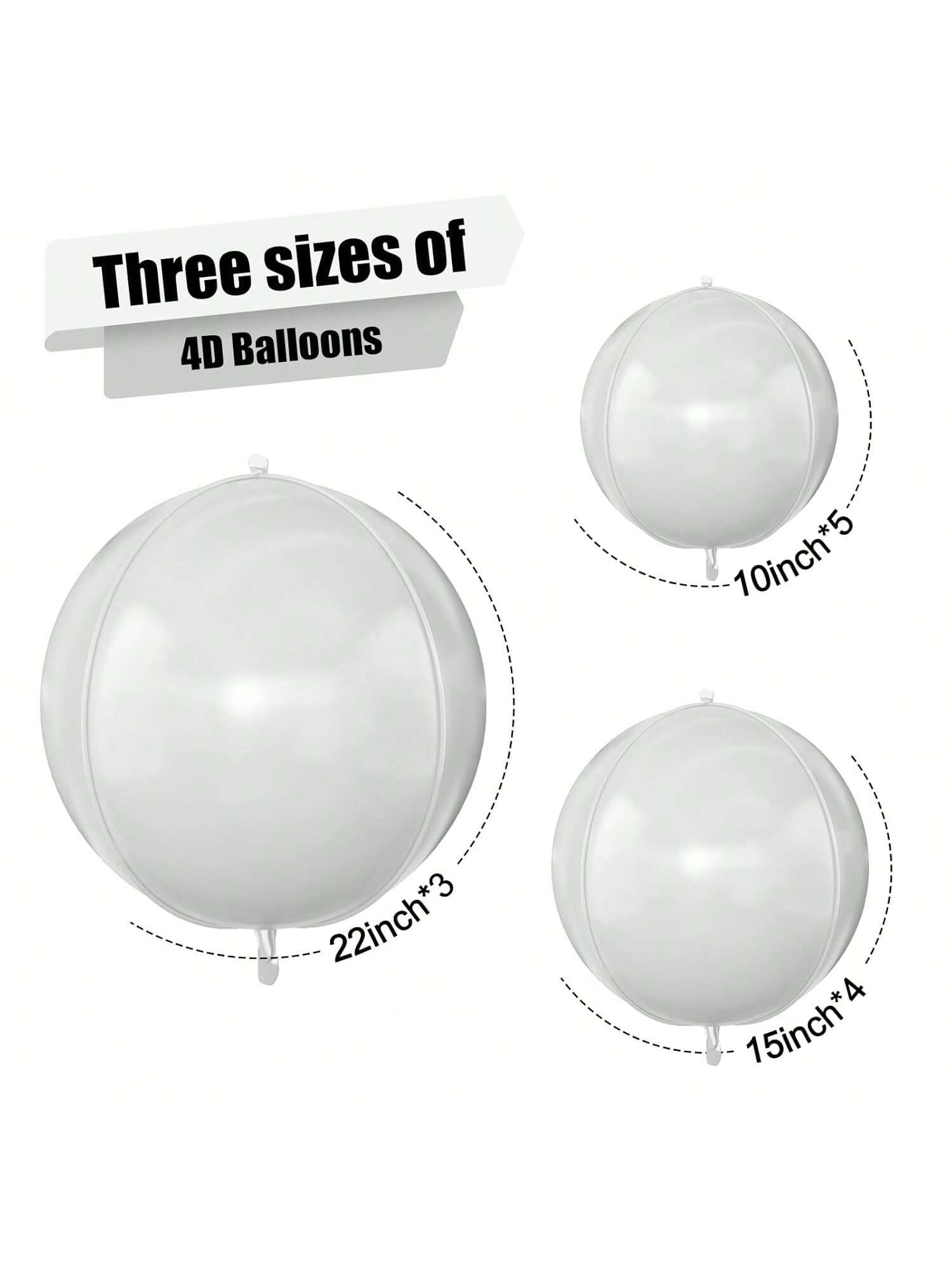 12pcs Metallic 4D Foil Balloons 22 15 10 Inch for Birthday Graduation Party Decor