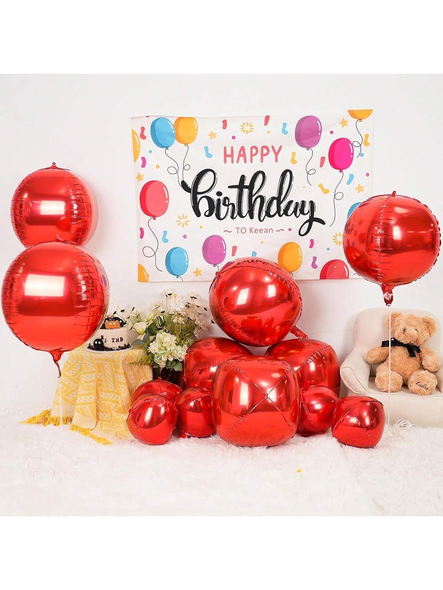 12pcs Metallic 4D Foil Balloons 22 15 10 Inch for Birthday Graduation Party Decor