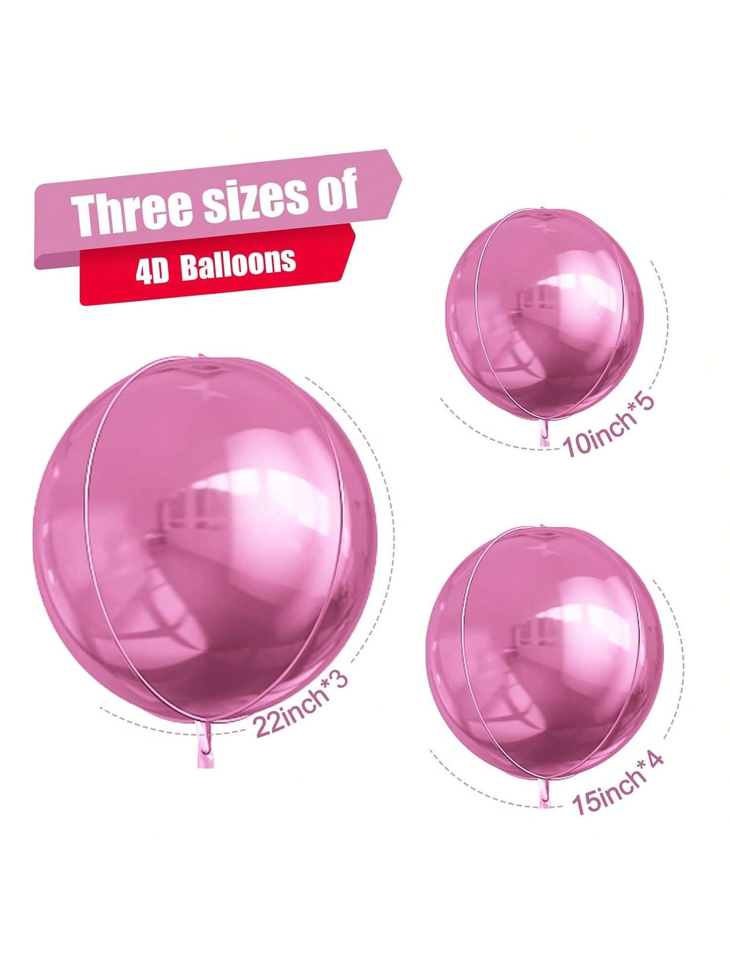 12pcs Metallic 4D Foil Balloons 22 15 10 Inch for Birthday Graduation Party Decor