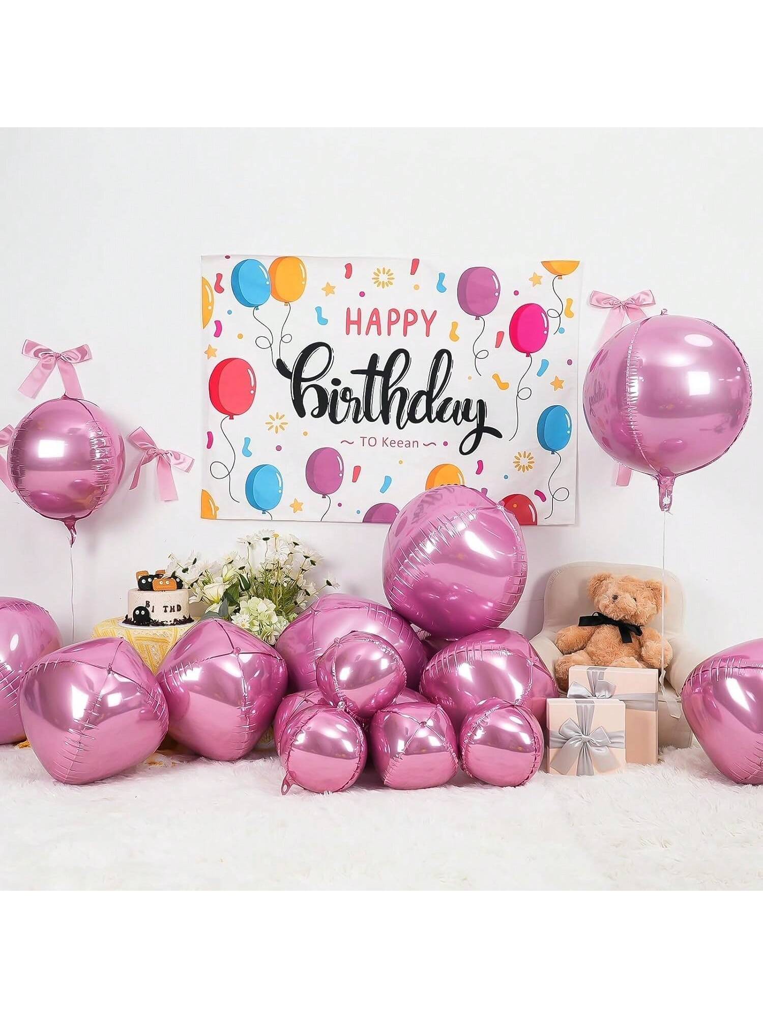 12pcs Metallic 4D Foil Balloons 22 15 10 Inch for Birthday Graduation Party Decor
