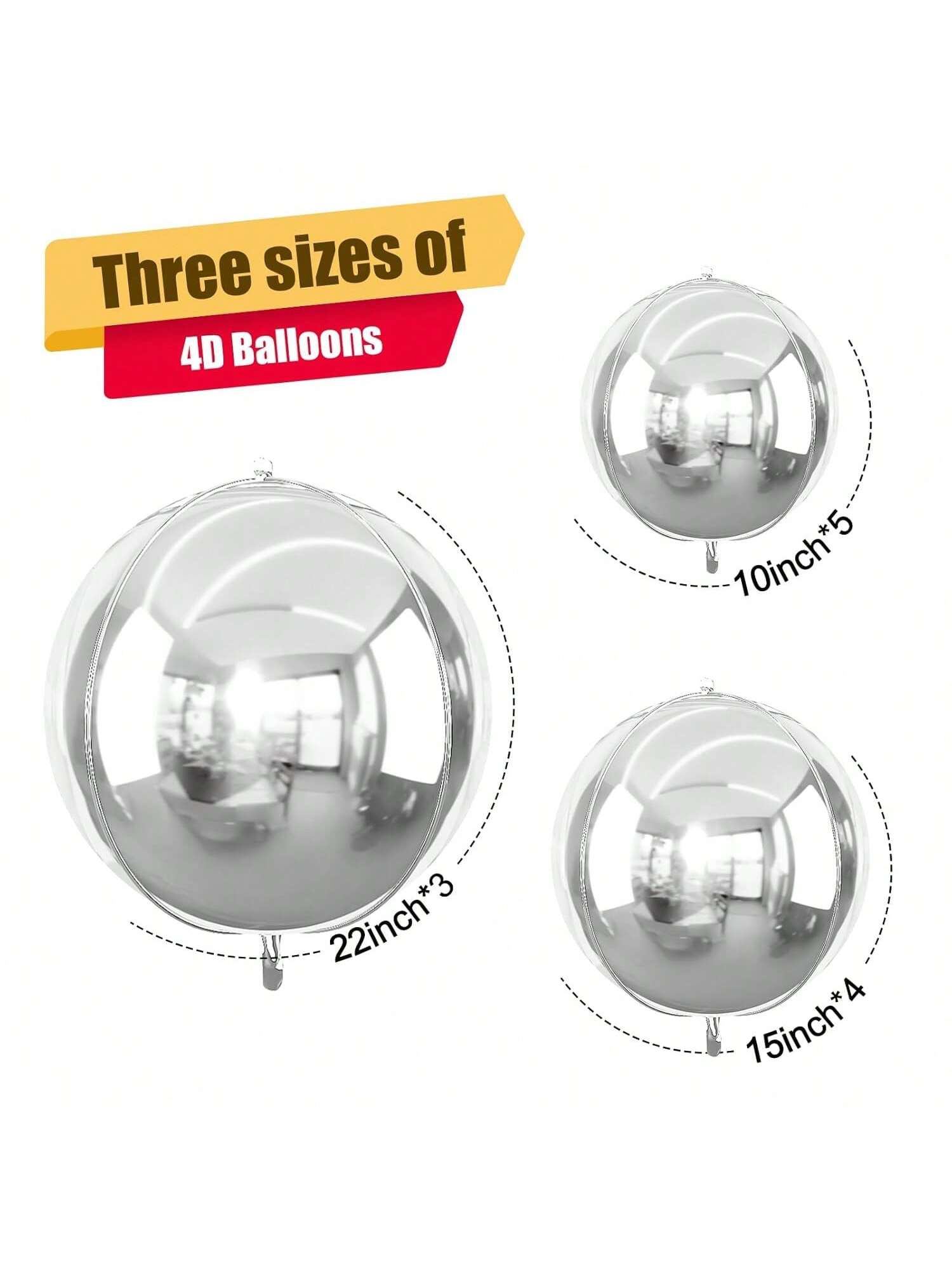 12pcs Metallic 4D Foil Balloons 22 15 10 Inch for Birthday Graduation Party Decor