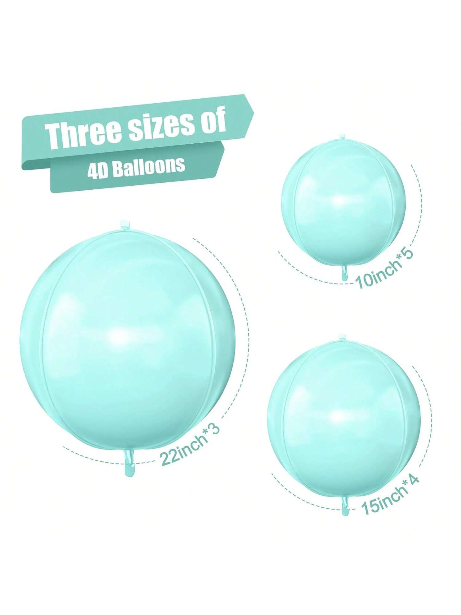 12pcs Metallic 4D Foil Balloons 22 15 10 Inch for Birthday Graduation Party Decor