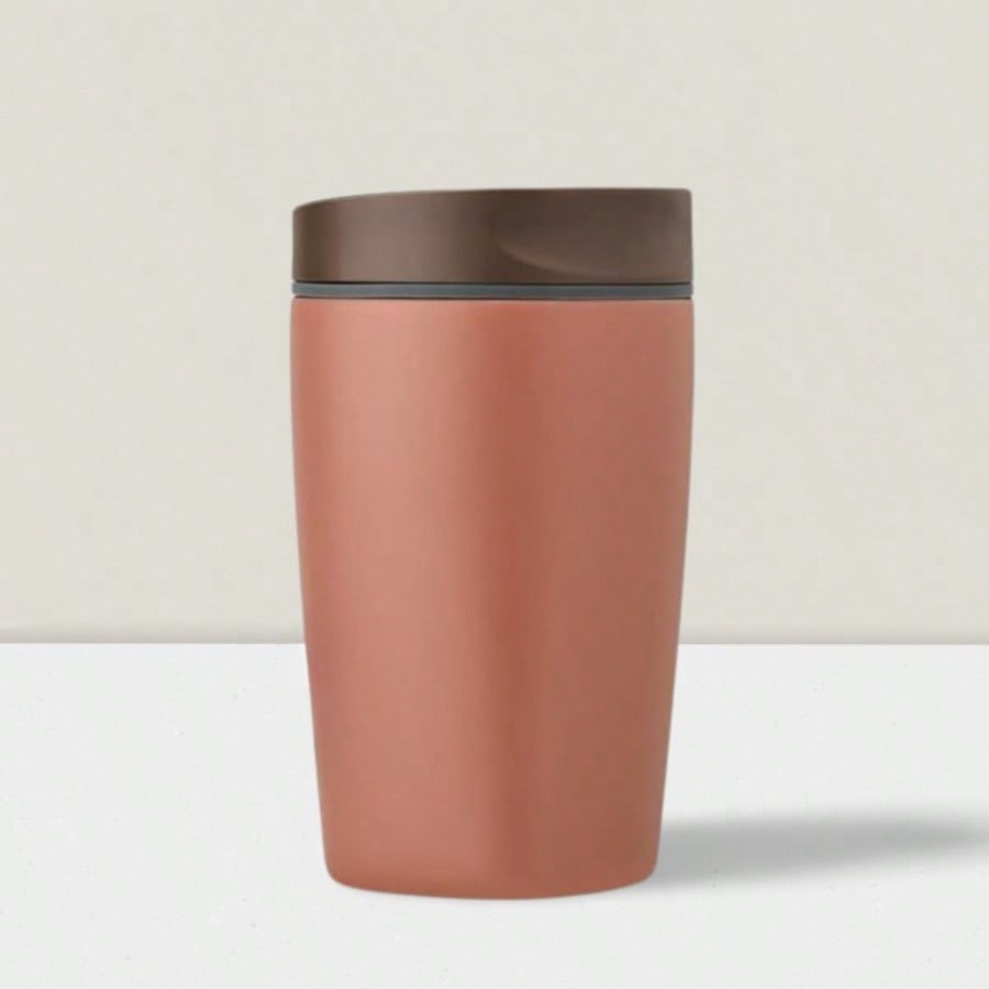 12oz Stainless Steel Insulated Coffee Tumbler with Slider Lid Brown