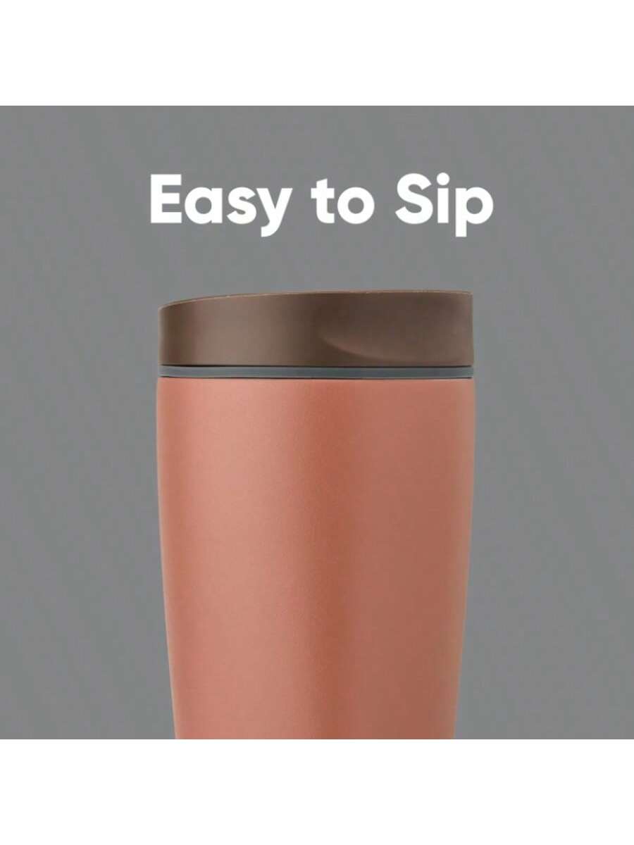 12oz Stainless Steel Insulated Coffee Tumbler with Slider Lid Brown