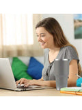 Stainless Steel Double Wall Insulated Tumbler With Straw, Lid, And Cleaning Brush For Hot & Cold Beverages-Grey,