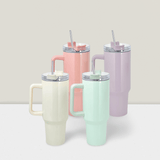 4-Pack 40oz Sublimation Tumblers with Handle Colored Stainless Steel
