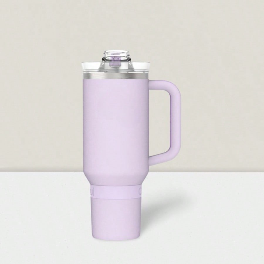 40oz Stainless Steel Tumbler With Handle, All-Day StrawSip™, Double-Wall Insulated For Hot & Cold Drinks-Purple,