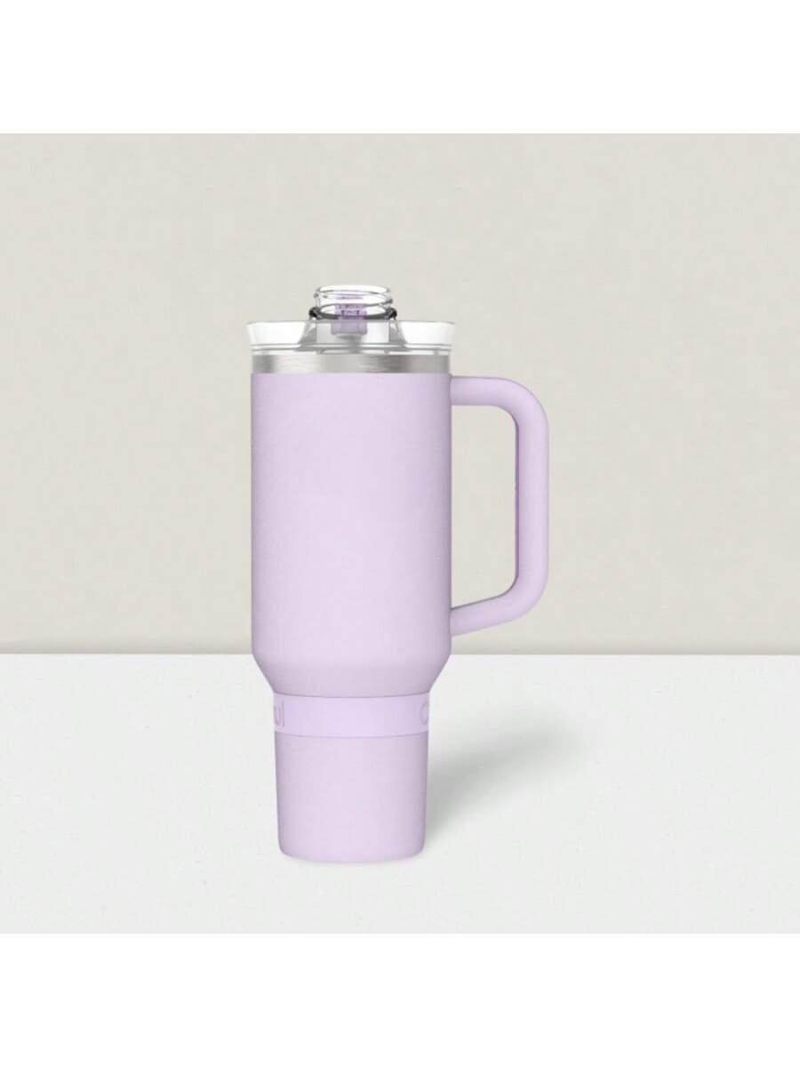 40oz Stainless Steel Tumbler With Handle, All-Day StrawSip™, Double-Wall Insulated For Hot & Cold Drinks-Purple,