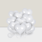 12 White Heart Foil Balloons 18-Inch for Valentine’s, Wedding, or Party Decor