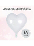 12 White Heart Foil Balloons 18-Inch for Valentine’s, Wedding, or Party Decor