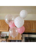 35pcs Pink Bow Balloons Pastel Pink White for Birthdays Showers Weddings