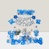 Birthday Decorations 78 pcs 3D Banner Love Balloon Star Confetti Latex Balloons