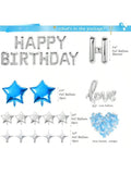 Birthday Decorations 78 pcs 3D Banner Love Balloon Star Confetti Latex Balloons