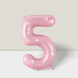 Pink Number 5 Foil Balloon with Bow for 5th Birthday Party Decorations