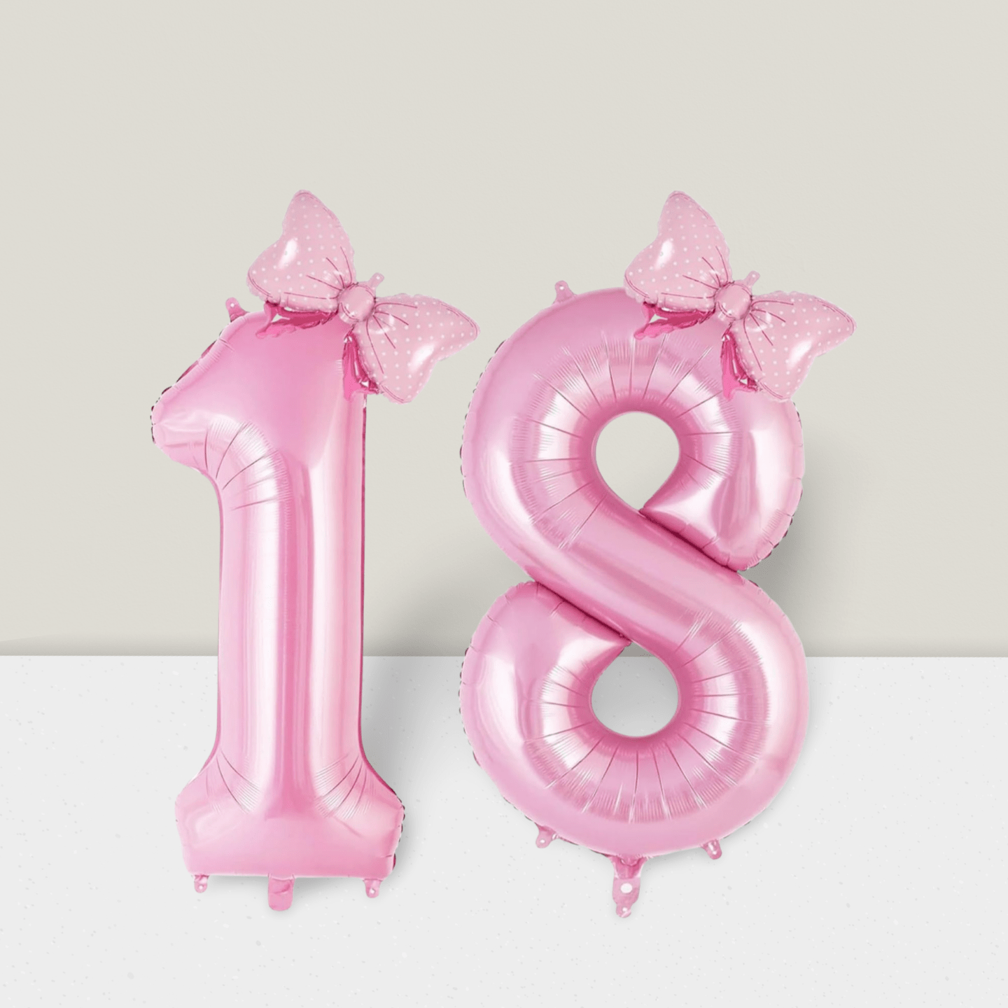 40-Inch Pink Number 18 Foil Balloon with Bow for Girls 18th Birthday Party