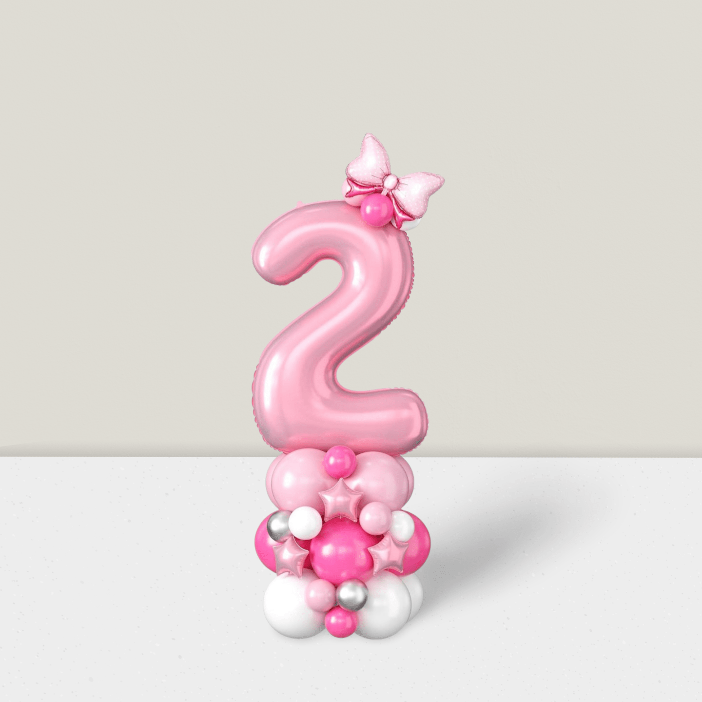 40in Pink Number 2 Foil Balloon Pastel Party Decor for Birthday Anniversary