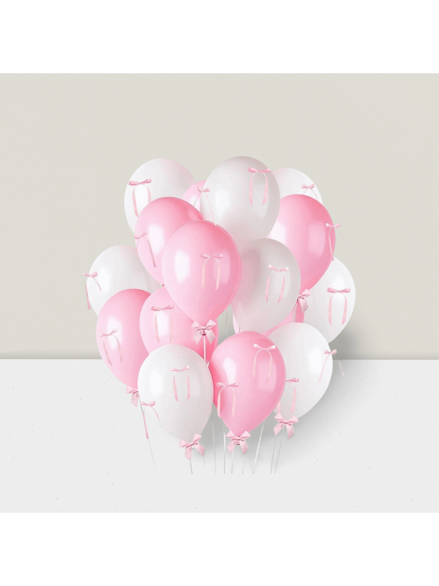 60pcs Pink Bow Balloons Pink White DIY Decorations for Parties