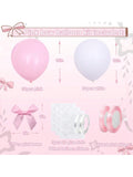 60pcs Pink Bow Balloons Pink White DIY Decorations for Parties