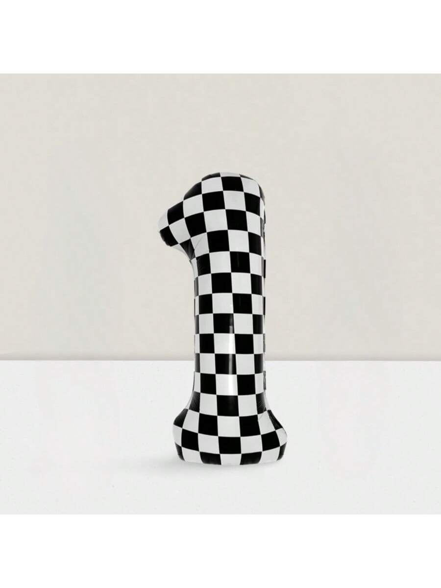 40 Inch Black and White Checkered Number 1 Balloon for Race Car Party Decor