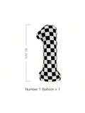 40 Inch Black and White Checkered Number 1 Balloon for Race Car Party Decor