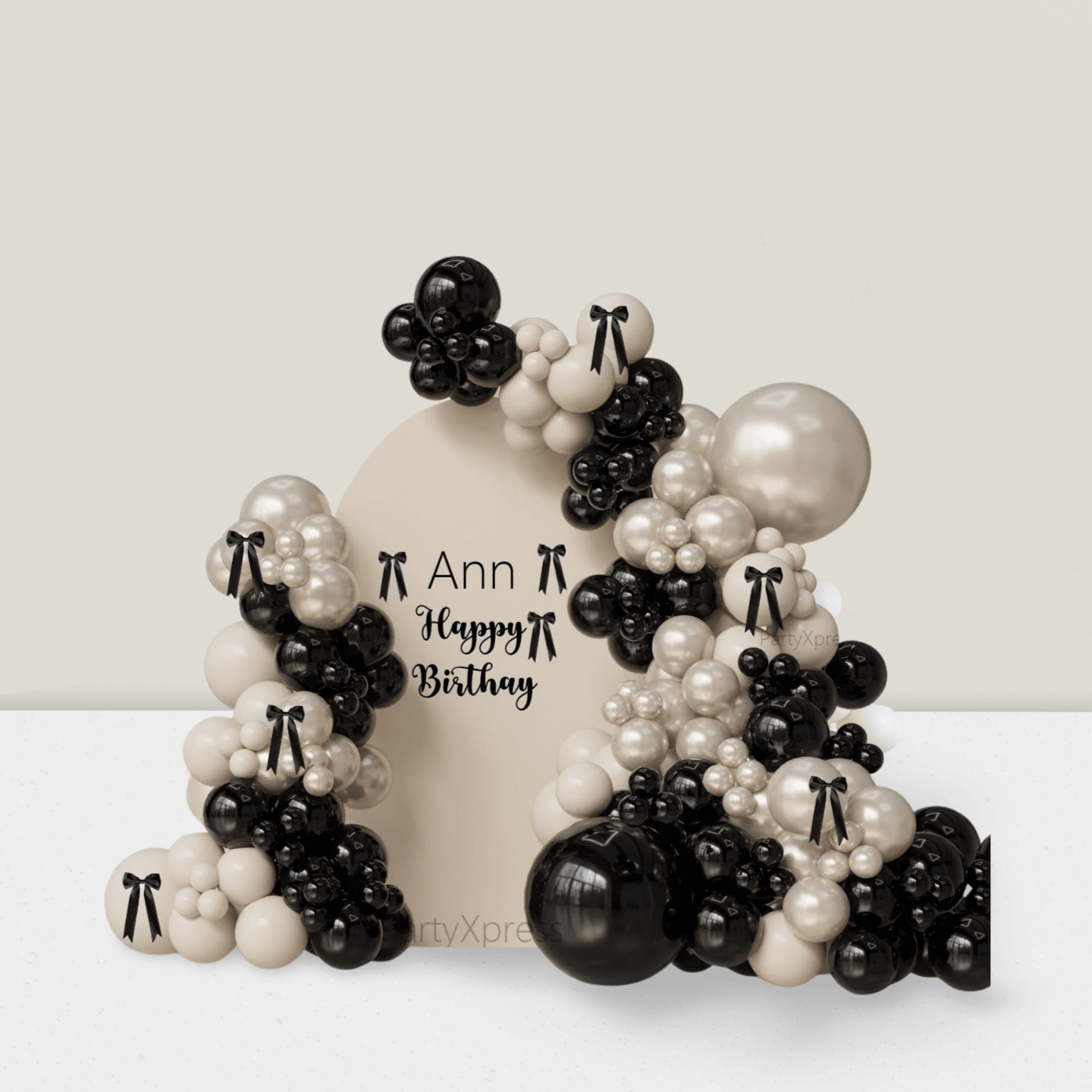 111PCS Black White Champagne Balloon Arch Double-Stuffed for Party Decor