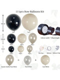 111PCS Black White Champagne Balloon Arch Double-Stuffed for Party Decor