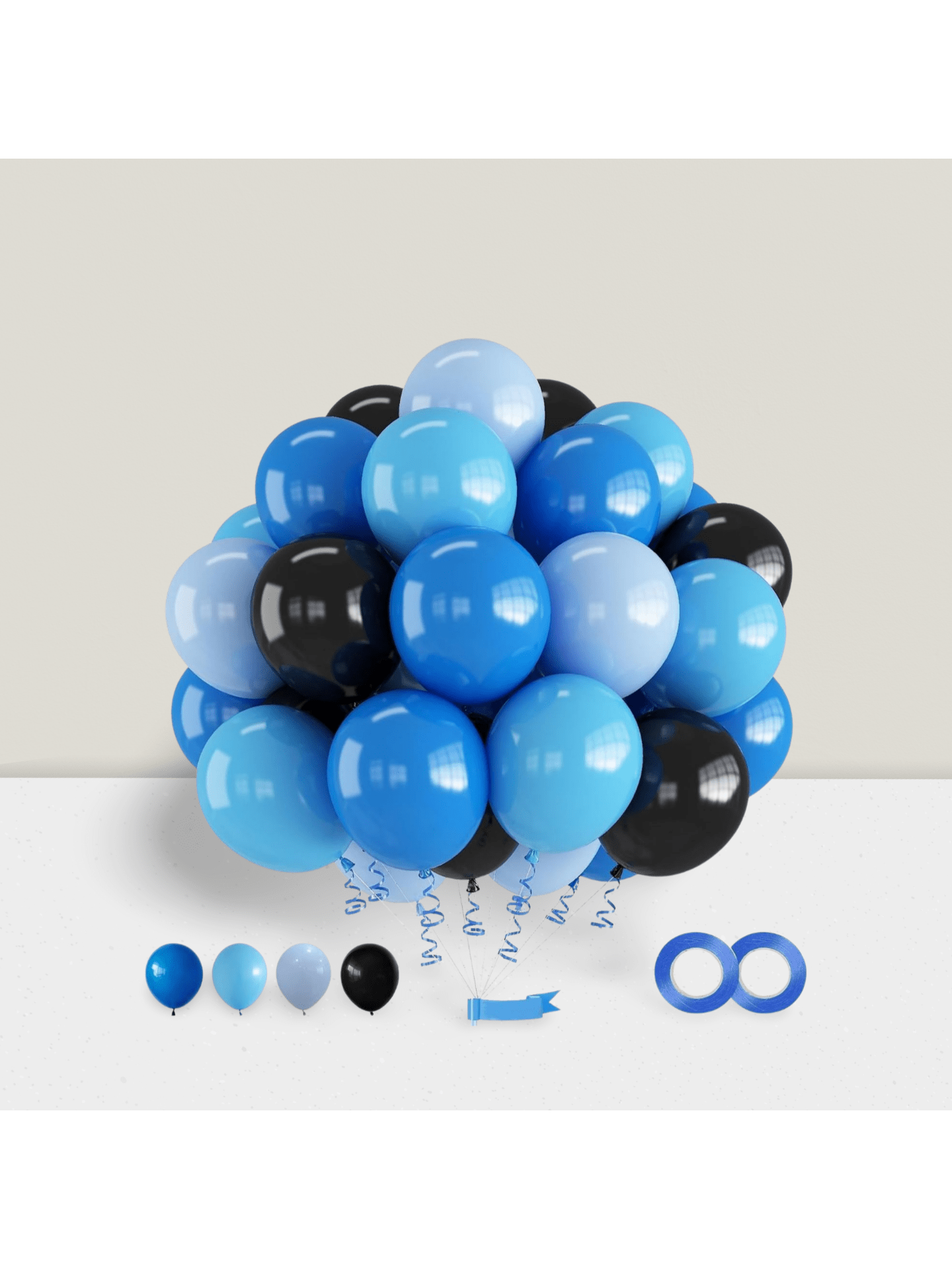 60pcs Blue Black Gamer Balloons 12 Inch for Kids Video Game Birthday Party