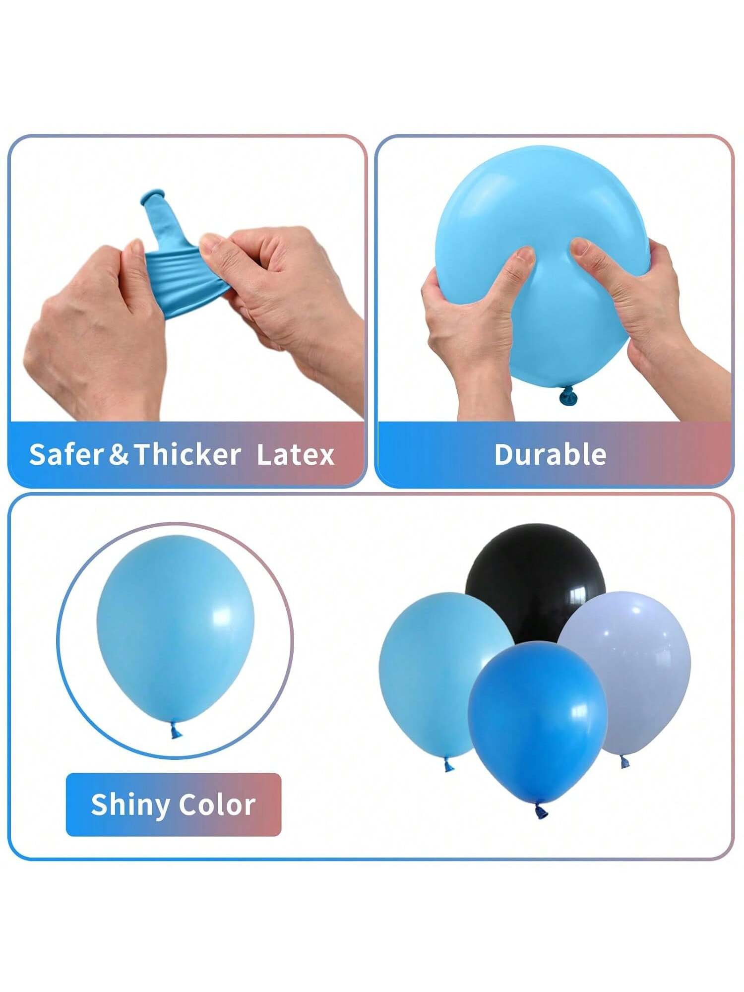 60pcs Blue Black Gamer Balloons 12 Inch for Kids Video Game Birthday Party