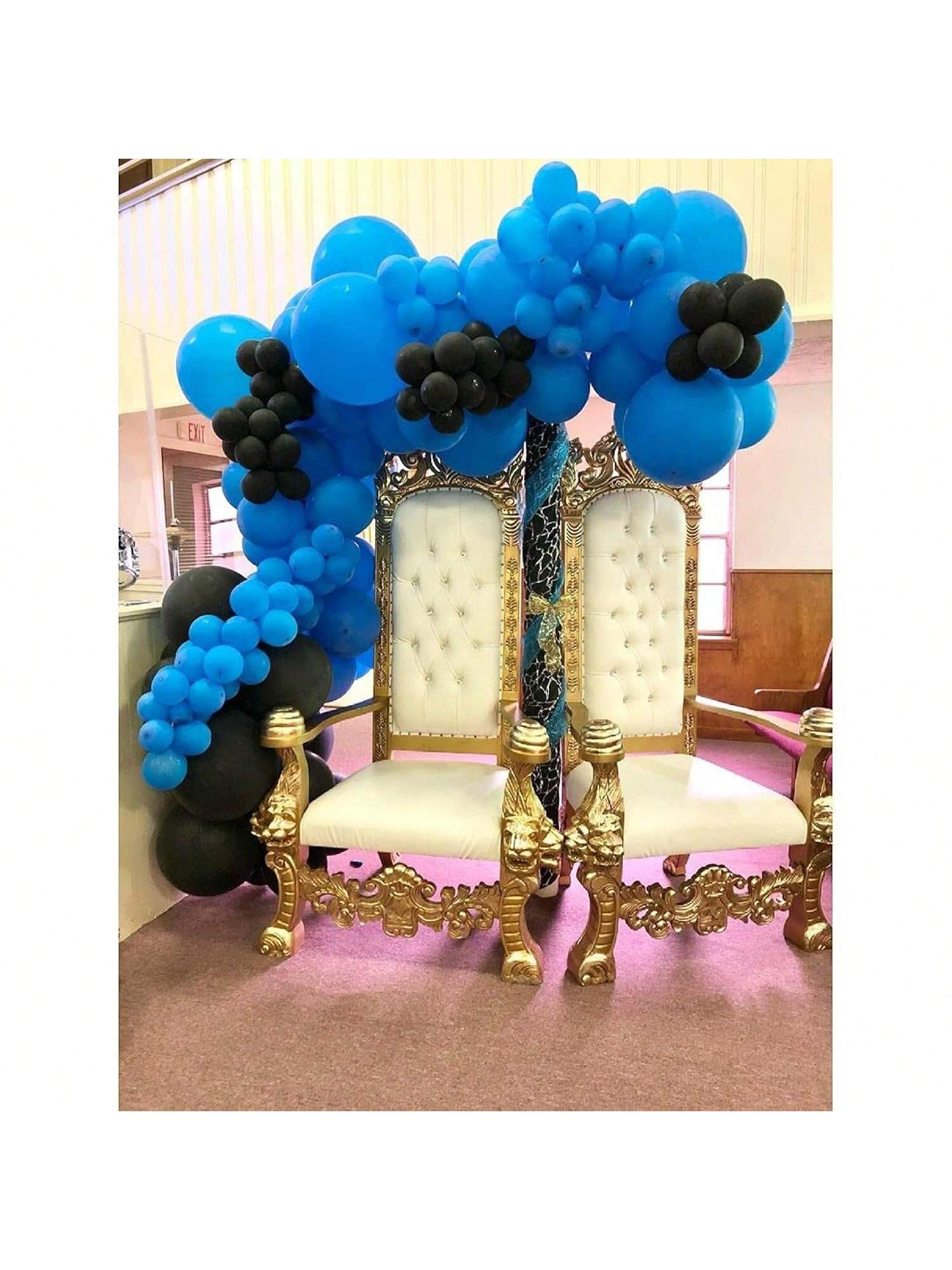 100-Piece 10-Inch Pearl Dark Blue and Black Balloons for Party Decor
