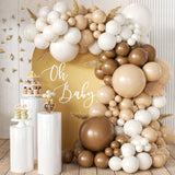166PCS Boho Brown Balloon Garland Kit with Coffee Nude White Balloons for Parties