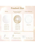 103pcs White Balloon Arch Kit Double-Stuffed Pearl & Clear Balloons for Party Decor