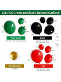 Balloon Garland Kit 126 pcs Red Green Black Gold Latex for Birthday Christmas