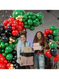 Balloon Garland Kit 126 pcs Red Green Black Gold Latex for Birthday Christmas