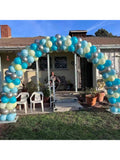 100PCS Teal Balloon Garland Kit Metallic Silver & Teal Party Decorations
