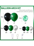 Black & Green Balloon Garland Kit with Silver Confetti for Parties