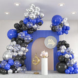 136PCS Blue Black Balloon Garland Kit 5-18 Inch Confetti Balloons Party Decor