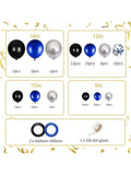 136PCS Blue Black Balloon Garland Kit 5-18 Inch Confetti Balloons Party Decor