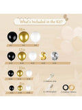 137PCS Black Gold Balloon Arch Kit 5-18 Inch Confetti Balloons for Party Decor