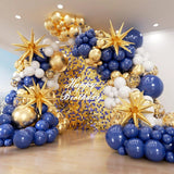 153pcs Navy Blue Gold Balloon Garland Kit Stars Confetti for Graduation Baby Shower